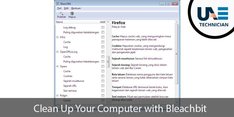 Clean up your computer with Bleachbit