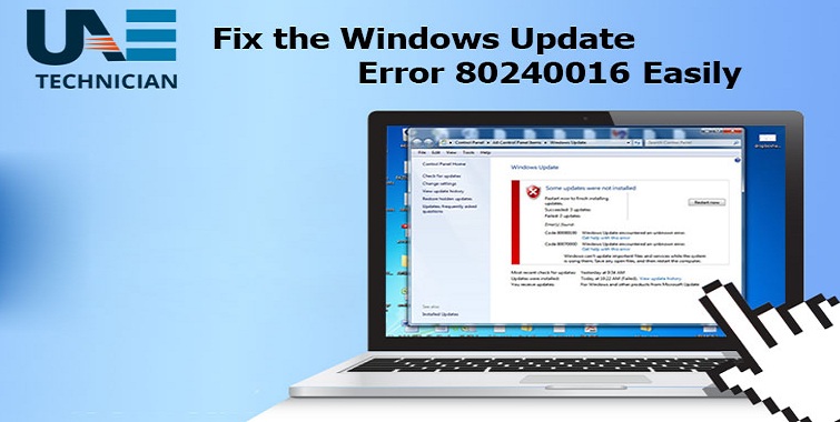 Fir windows update Error-80240016